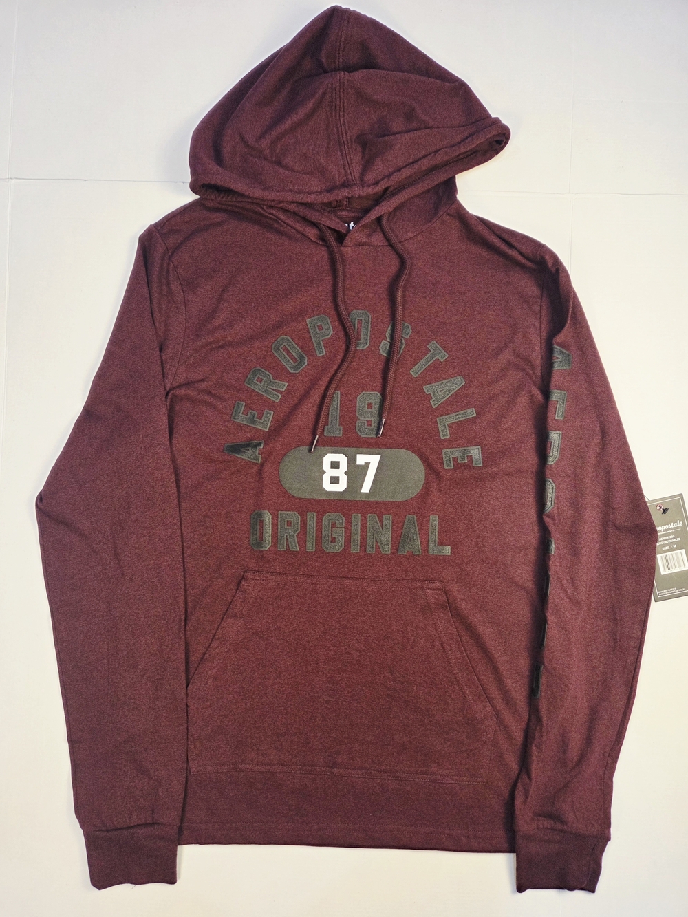 Aeropostale Men's Maroon Hoodie with '87 Original Graphic